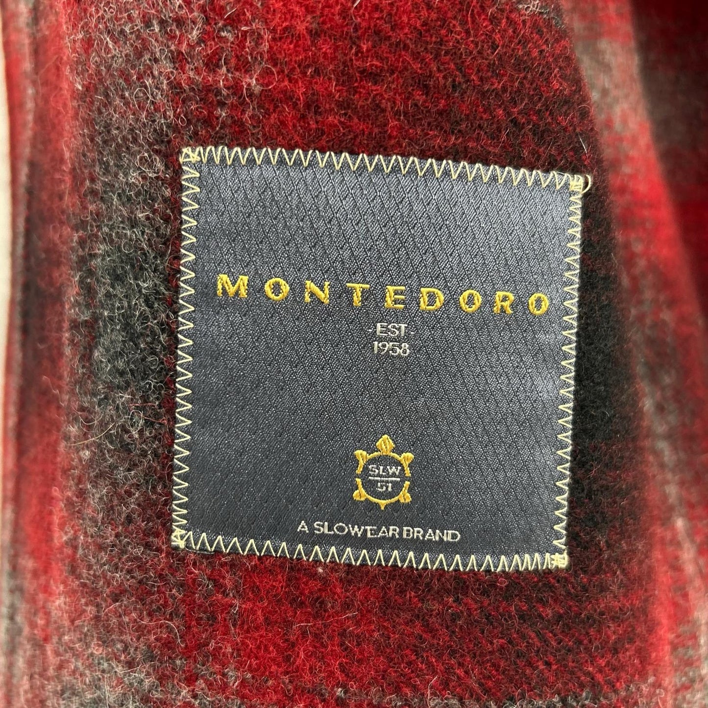 MONTEDORO Red Check Wool Shirt Jacket