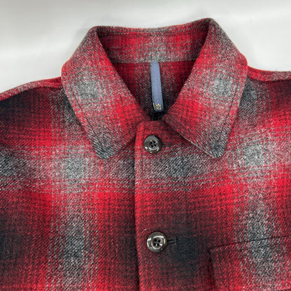 MONTEDORO Red Check Wool Shirt Jacket