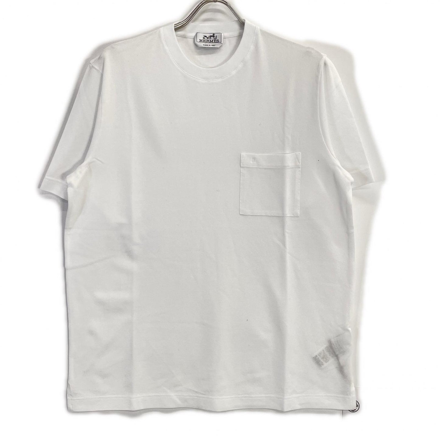 HERMES 19SS H Embroidered Cotton T-Shirt White Size L