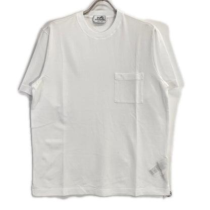 HERMES 19SS H Embroidered Cotton T-Shirt White Size L