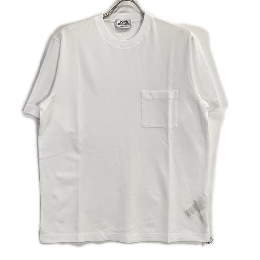 HERMES 19SS H Embroidered Cotton T-Shirt White Size L