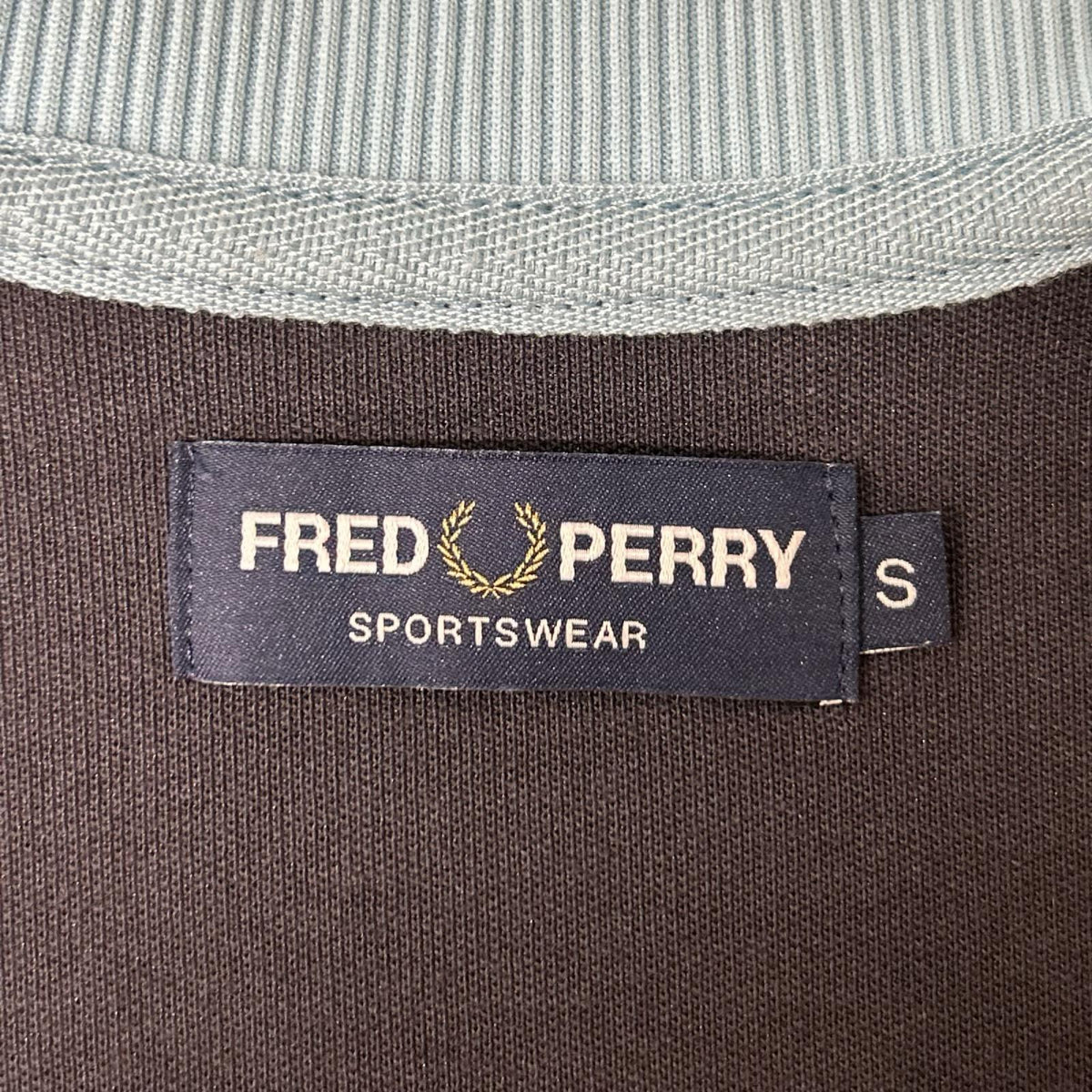 FRED PERRY Navy/Gray Laurel Wreath Taped Track Jacket Size S