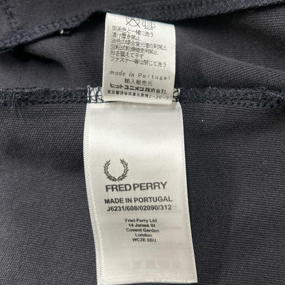 FRED PERRY Navy/Gray Laurel Wreath Taped Track Jacket Size S