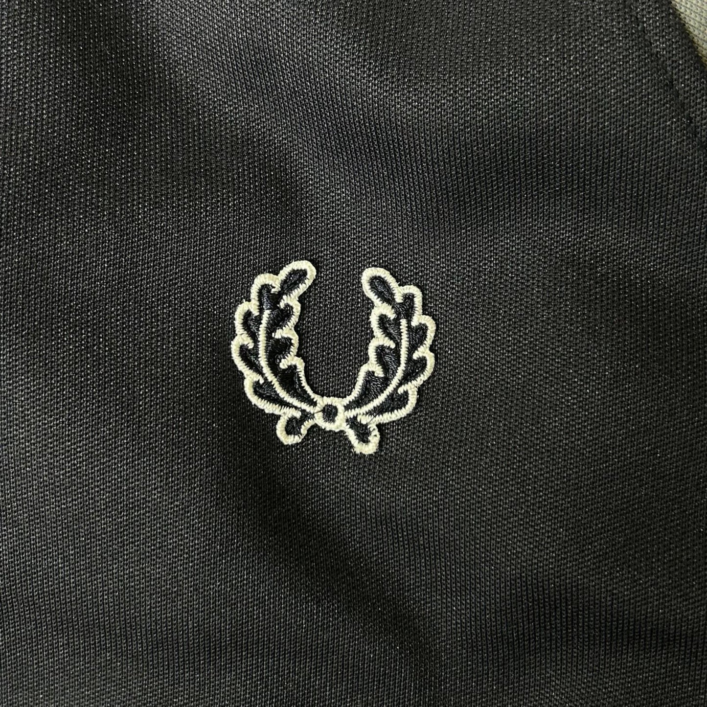 FRED PERRY Navy/Gray Laurel Wreath Taped Track Jacket Size S