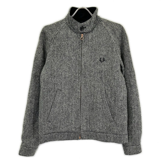FRED PERRY x Harris Tweed Herringbone Jacket Gray Size 36