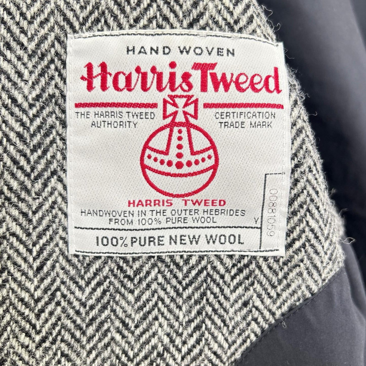 FRED PERRY x Harris Tweed Herringbone Jacket Gray Size 36