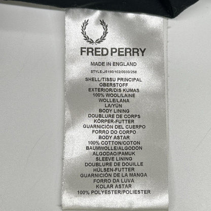 FRED PERRY x Harris Tweed Herringbone Jacket Gray Size 36