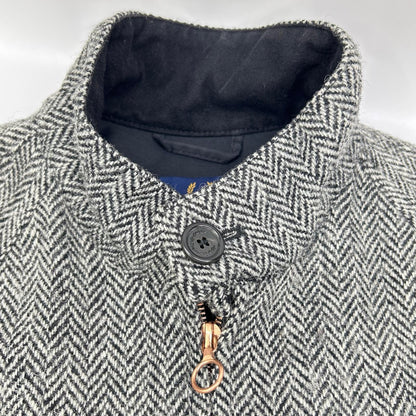 FRED PERRY x Harris Tweed Herringbone Jacket Gray Size 36