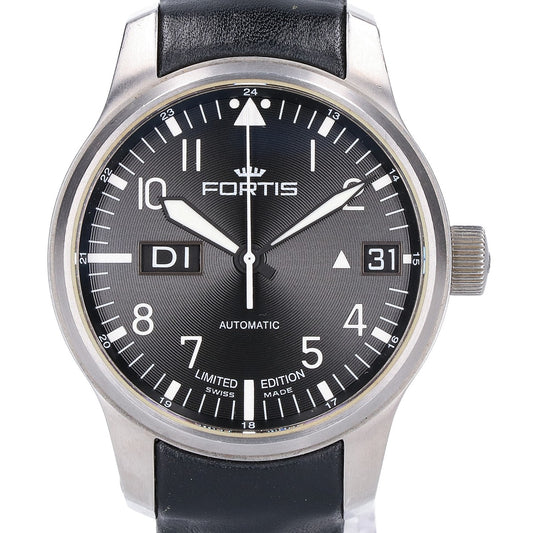 FORTIS F-43 Flieger Big Day-Date Automatic Watch Black