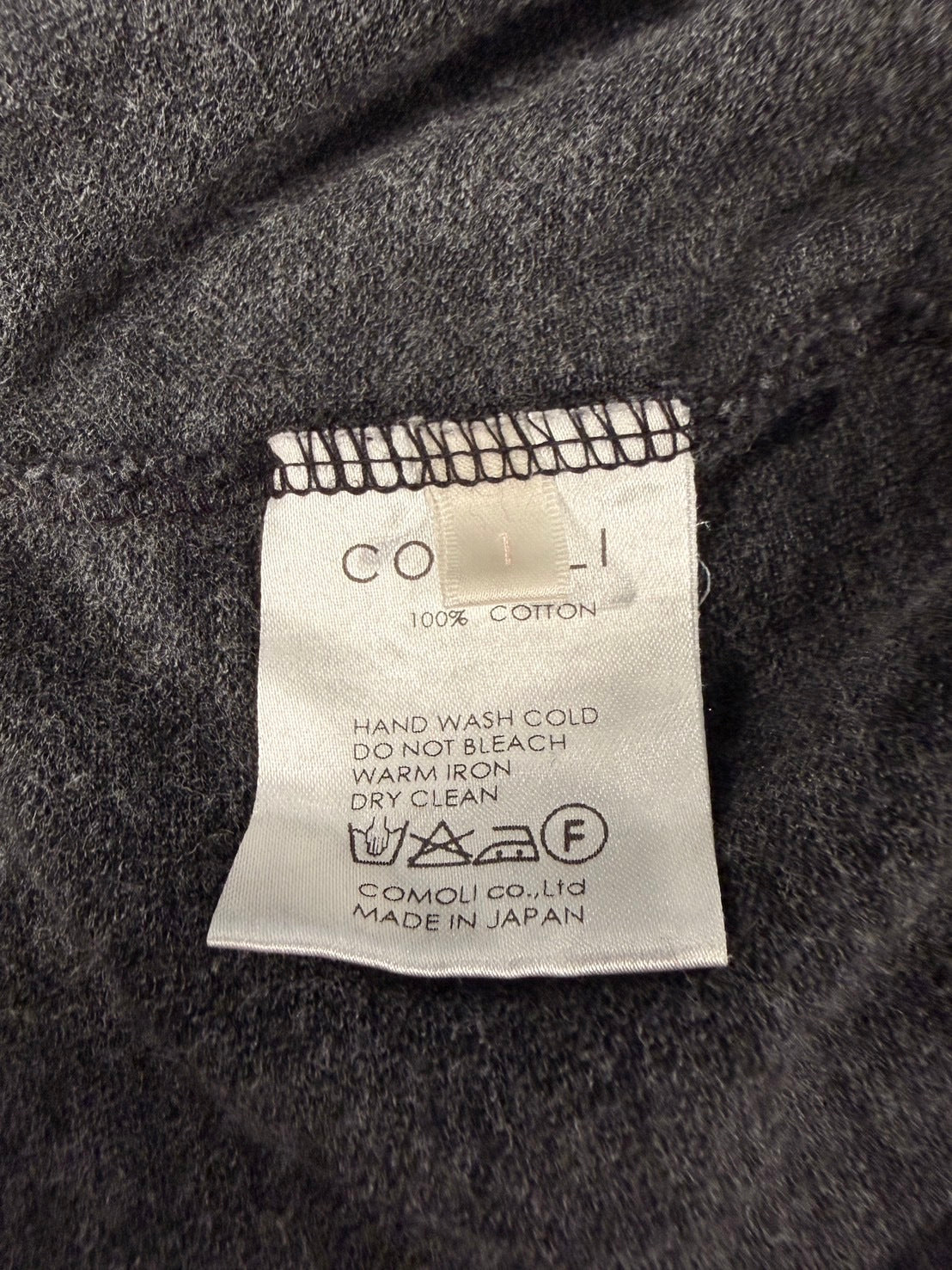 COMOLI SS16 Open-End Cotton Pocket T-Shirt Black Size M