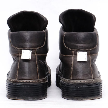GUIDI Horse Full Grain Front Zip Boots Dark Gray Size EU 42