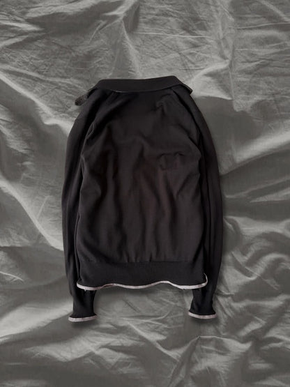 sacai AW2012 Wool Cashmere Silk Chin Strap Jacket Size 1