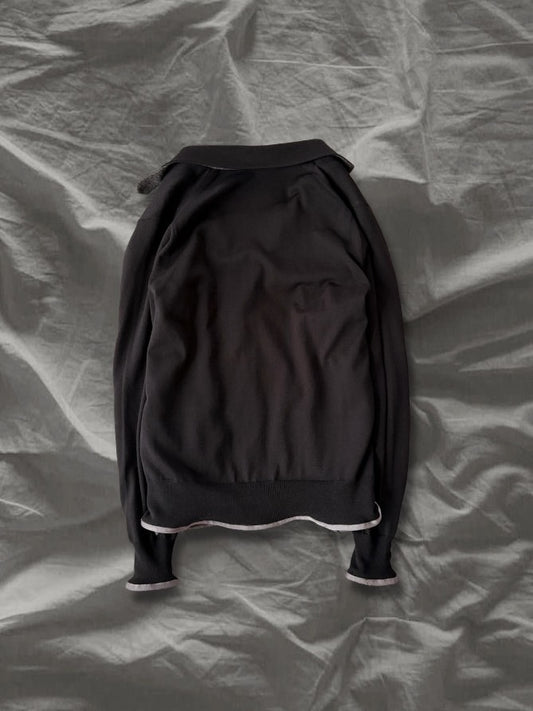 sacai AW2012 Wool Cashmere Silk Chin Strap Jacket Size 1