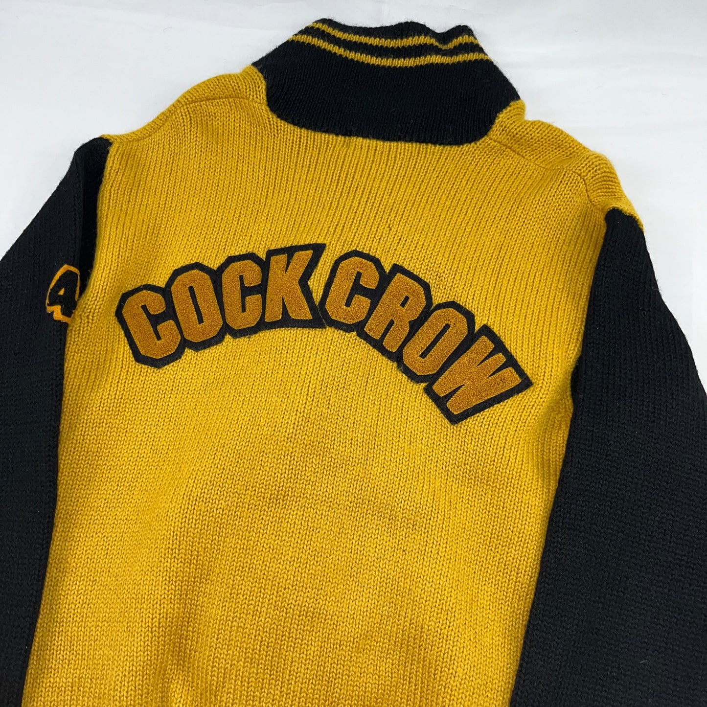 Vintage C.C.KANSAI Lettered Wool Knit Cardigan Multi Size 3
