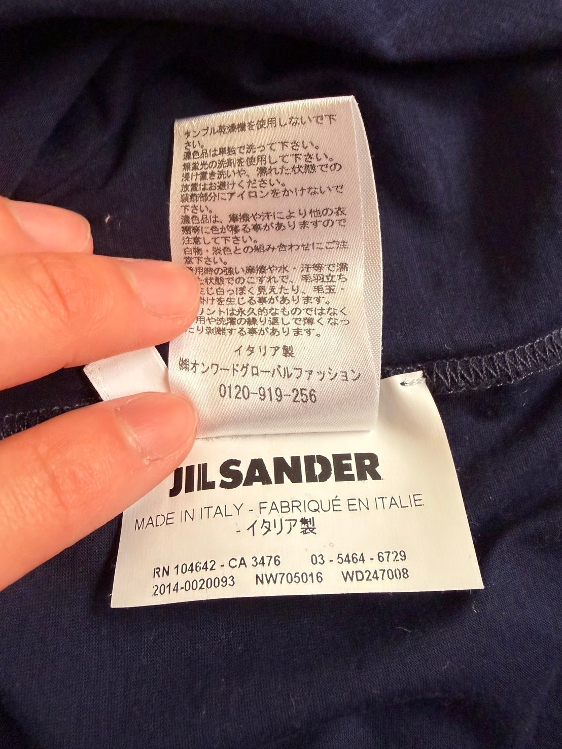 JIL SANDER SS14 Cotton Irregular Sweatshirt Navy Size L