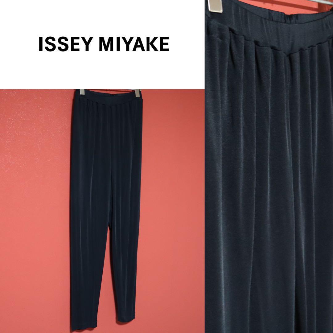 Issey Miyake 90s Rayon Lustrous Draped Pants Blue Size M