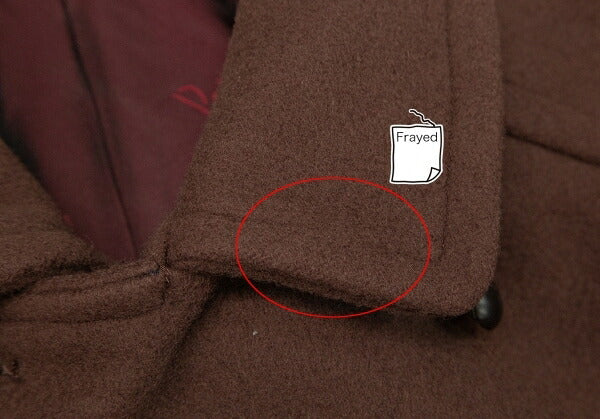 Papas Covered Button Double Wool Blend Coat Brown Size L