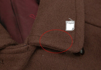 Papas Covered Button Double Wool Blend Coat Brown Size L