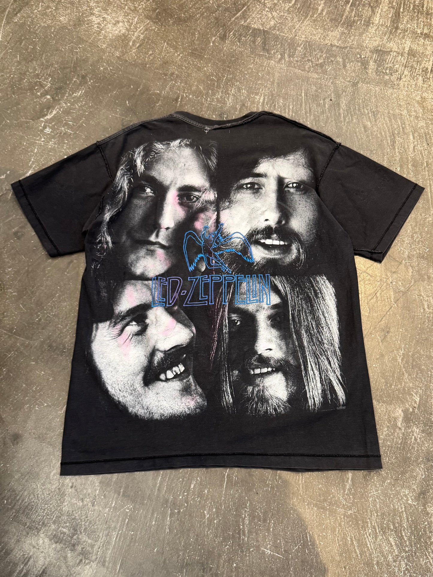 Led Zeppelin Pink Floyd Marilyn Manson PRINT T-Shirt Size L