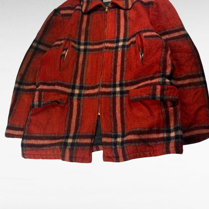 Buck Skin Brand 60s Plaid Wool Jacket Talon Zipper Size L