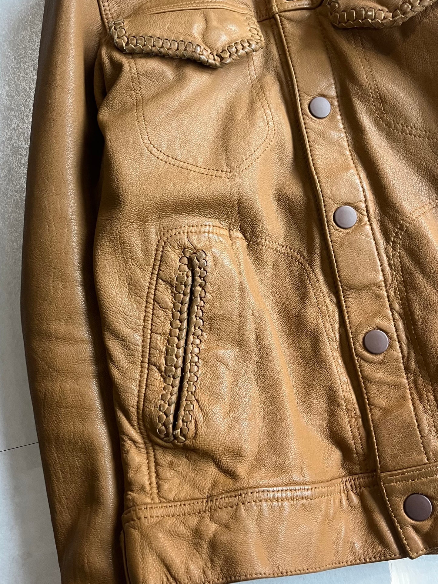PHENOMENON BEYOND DESCRIPTION Leather Jacket Brown Size S