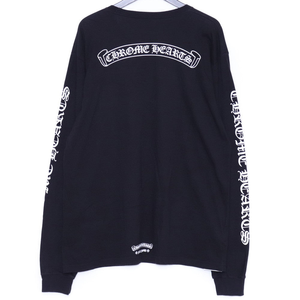 CHROME HEARTS Back Scroll Logo Long Sleeve Tee Black Size XL