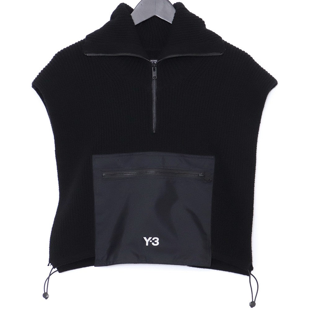 Y-3 Hooded Half-Zip Vest Black One Size