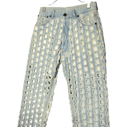 MAISON MARGIELA 2020 Destroyed Denim Light Blue Pants Size 38