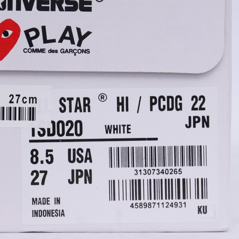 PLAY COMME des GARCONS Chuck Taylor Sneakers Ivory Size 27cm