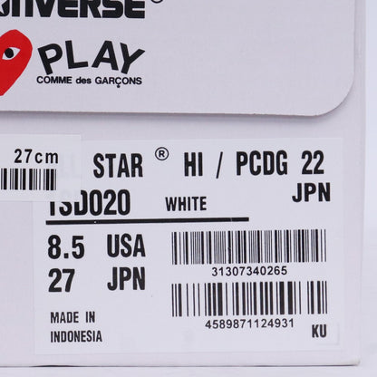 PLAY COMME des GARCONS Chuck Taylor Sneakers Ivory Size 27cm