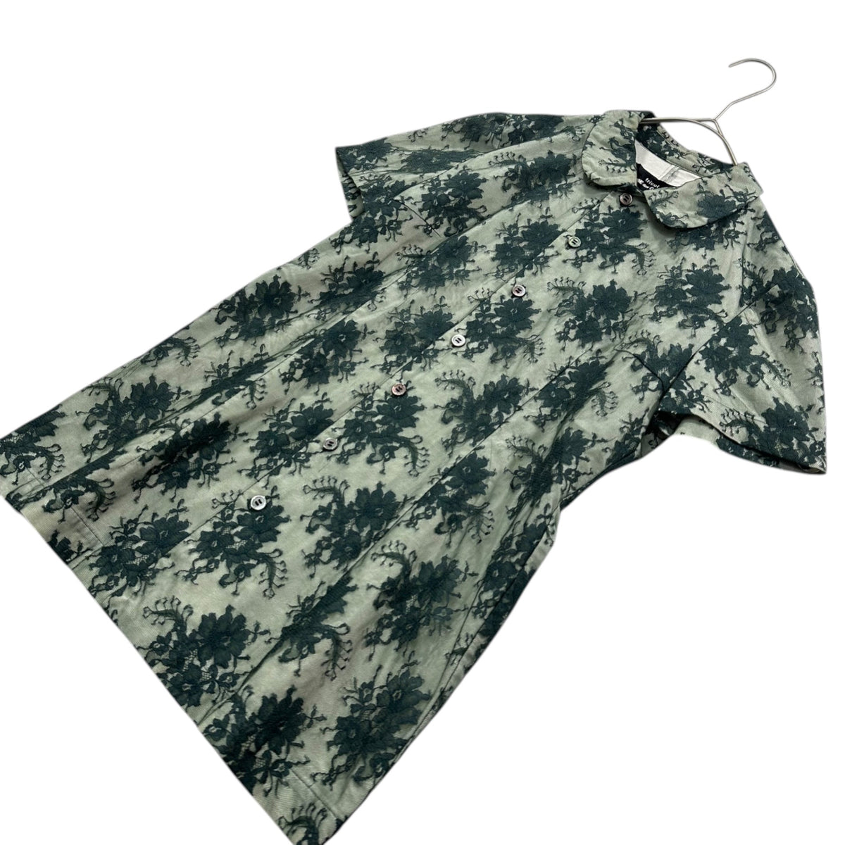 COMME des GARCONS 98SS Floral Lace S/S Shirt Green Size M