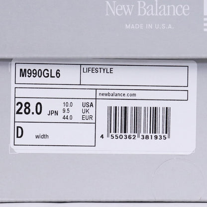 NEW BALANCE 990V6 Gray Sneakers Size 28cm