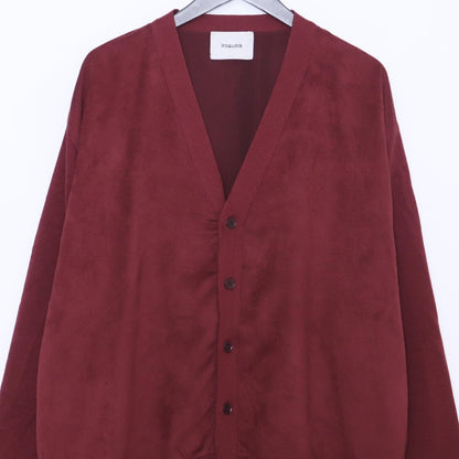 IROQUOIS Ecosuede Combi Knit Cardigan Red Size 2