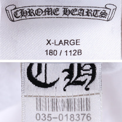 CHROME HEARTS Vertical Logo Pullover Hoodie White Size XL