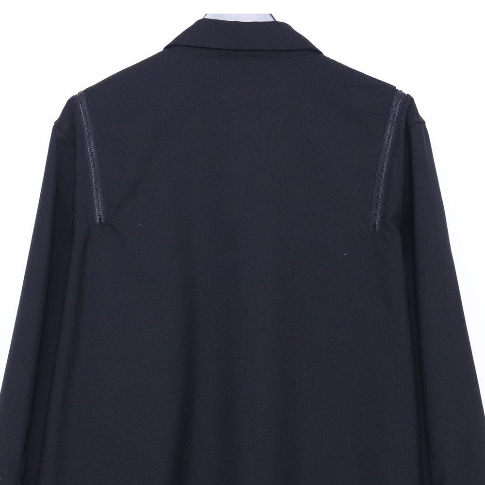 GROUND Y Wool Gabardine Zipper Shoulder Shirt Black Size 3