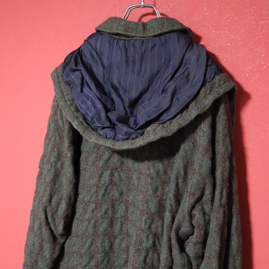 Comme des Garcons Homme 04AW Green Hooded Double Zip Size L