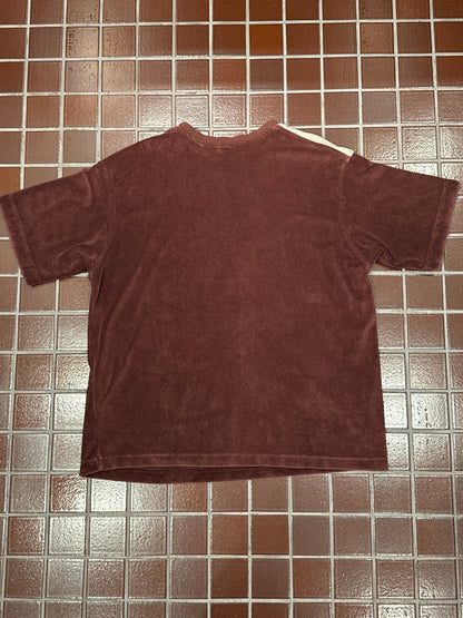 Stussy 90s short sleeve pile tee with shoulder detail Red Size L