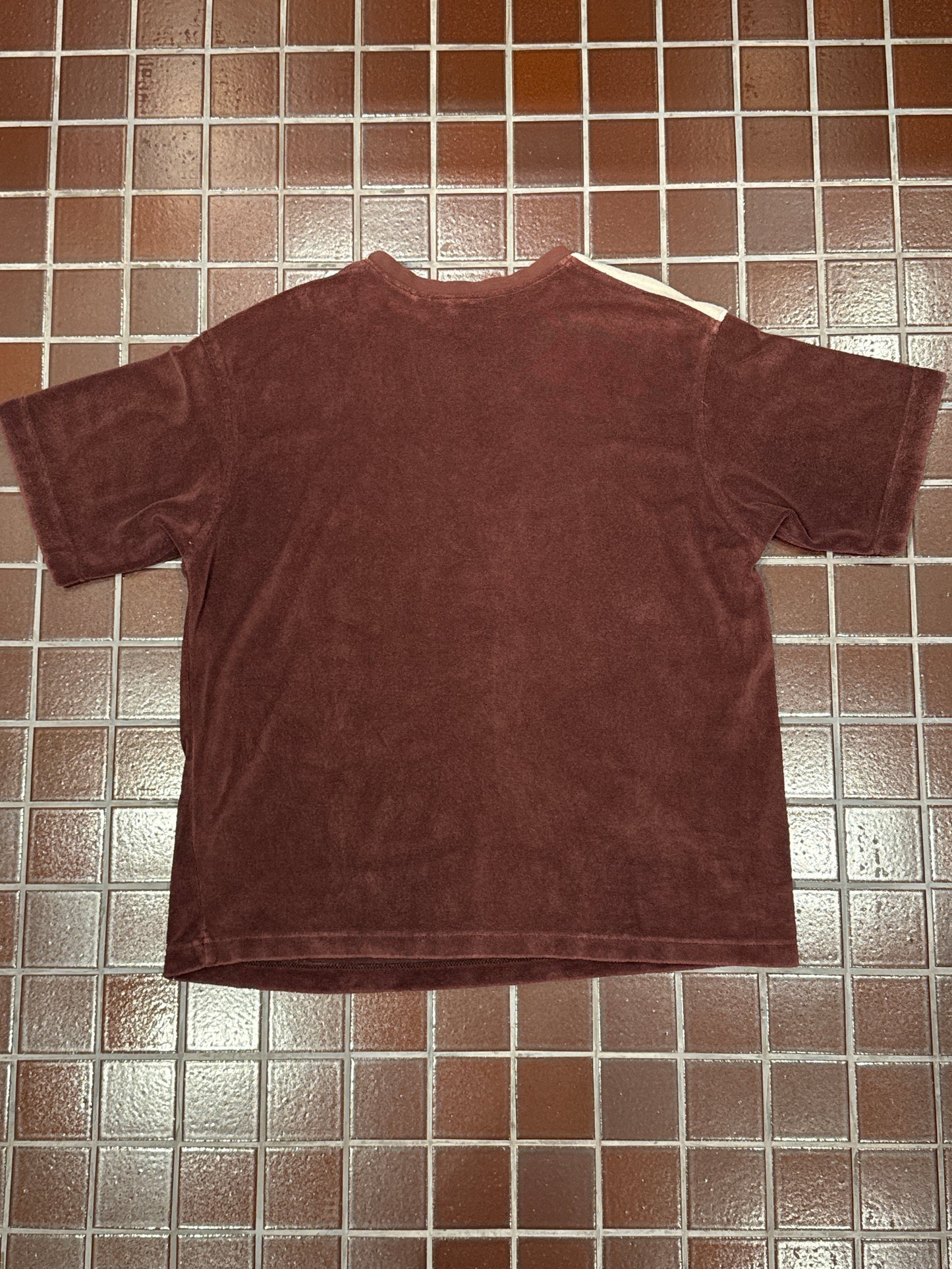 Stussy 90s short sleeve pile tee with shoulder detail Red Size L