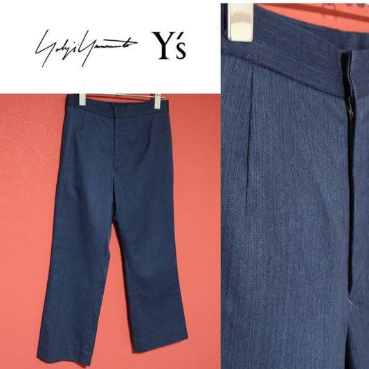 Yohji Yamamoto Striped Pleated Wide Straight Denim Size 2