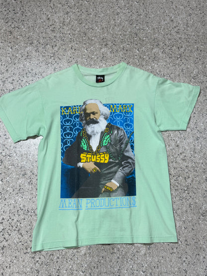 STUSSY Marx Great Minds S/S Tee Light Green Size M