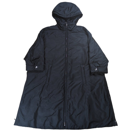 PRADA Black Quilted Zip Detail Nylon Padded Coat Size 36