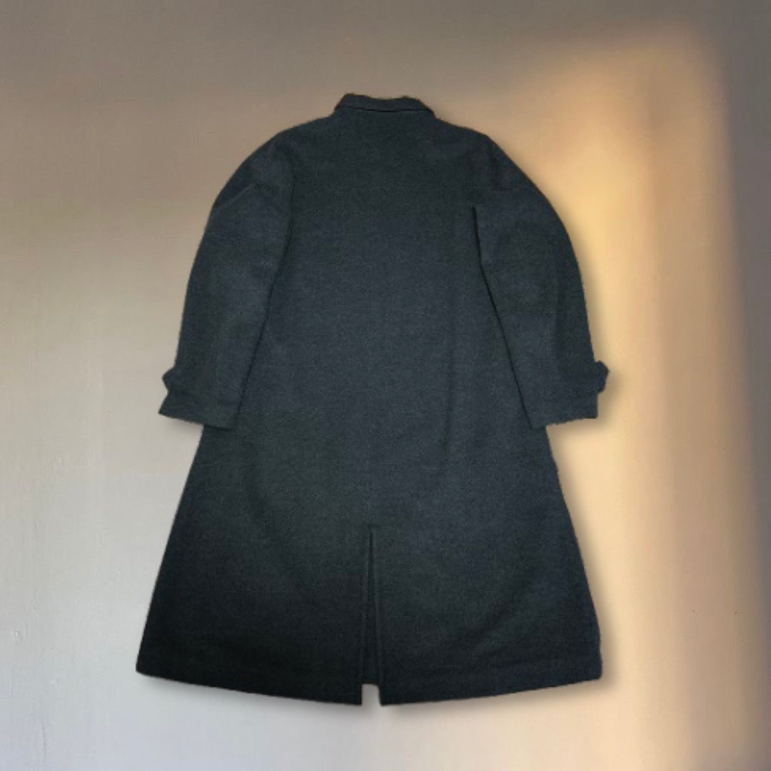 Y's Dark Gray Cashmere Blend Wool Long Coat