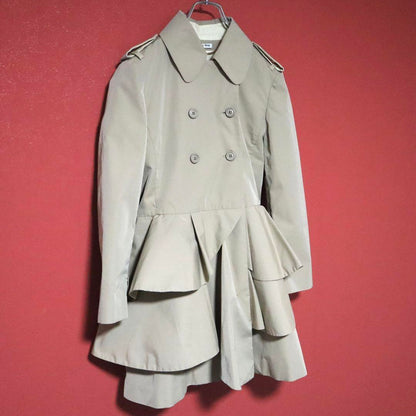 Miu Miu Beige Reconstructed A-Line Frilled Trench Size 42