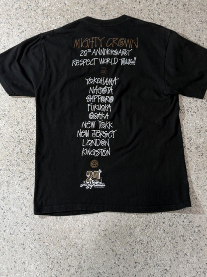 MIGHTY CROWN STUSSY 20th Anniv. T-Shirt Black Size M