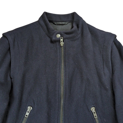 Maison Margiela Dark Navy Wool Full Zip Jacket Size 44