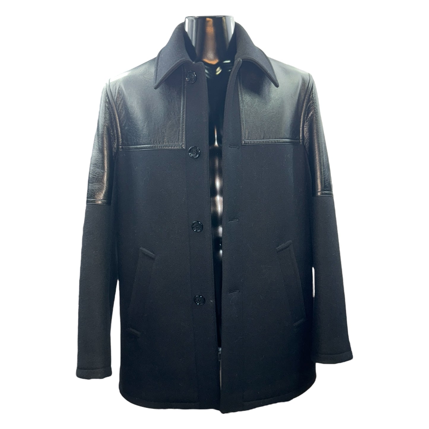 CELINE Leather Panel Combination Jacket Size M