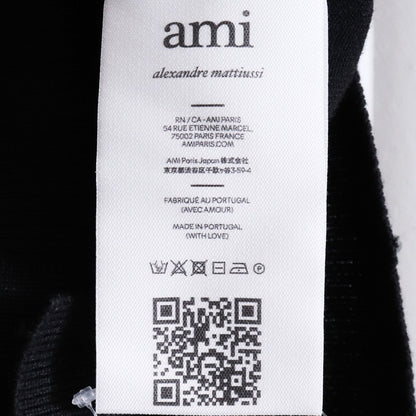 AMI PARIS Merino Wool Logo Cardigan Black Size L