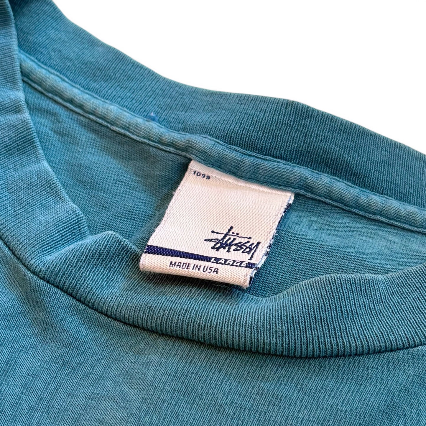 Vintage Stussy 00s Blue Single Stitch T-Shirt Size LARGE