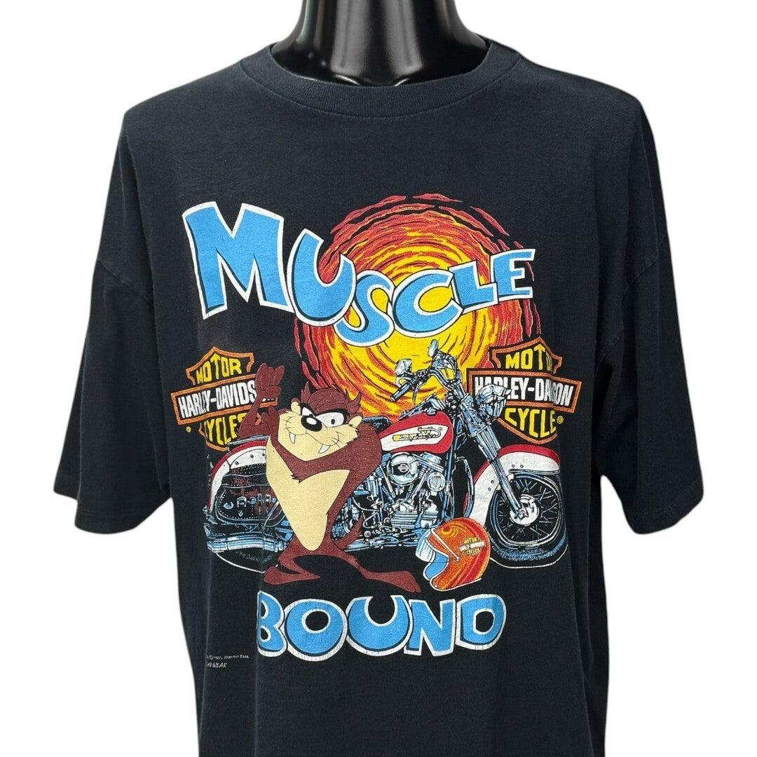 HARLEY-DAVIDSON 90s 1995 Muscle Bound Devil T-Shirt Size XL