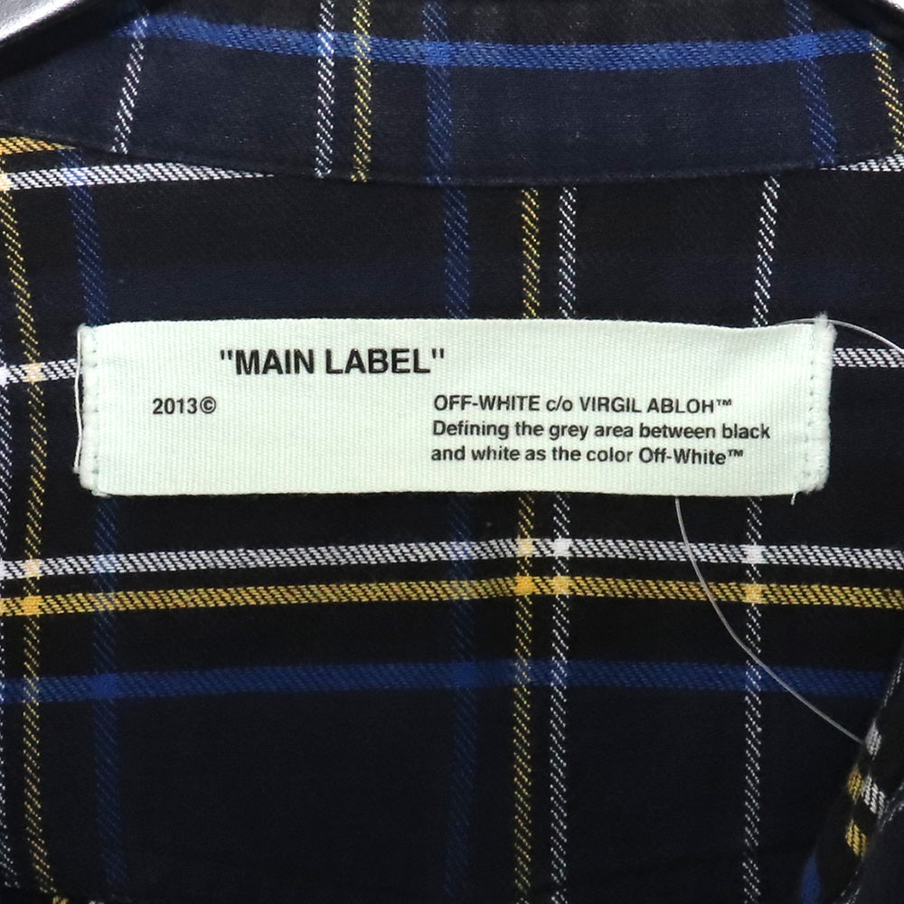 OFF-WHITE 17SS Diag Spray Check Shirt Blue Size XS